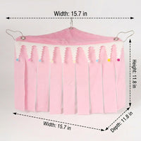 Removable Cover Bunny Hideaway with Fringe, Rat Accessories for Cage, Crystal Velvet Corner Shelter for Hamsters and Guinea Pigs