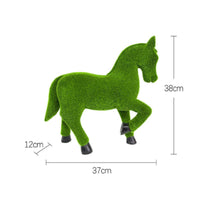 Flocked Horse Figurine Weatherproof Resin Horse Figurine Rustic Charm for Garden