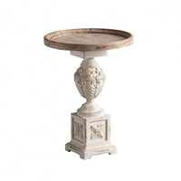 Vintage Round Side Table Distressed French Style Side Raised Edge Table rims Home Furniture