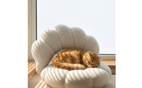 Cushiony Scalloped Floor Chair Low-Height Petal Floor Chair Padded Cushioned Seat Compact for Reading Corners, Bay Window Bays, Tatami Rooms