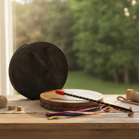 Chinese Shaman Drum Includes Drumstick Goatskin Ritual Drum Handmade for Spiritual Practitioners, Folk Artists, Rituals, Ceremonies, Meditation