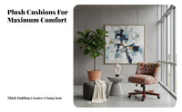 Wheeled Vanity Chair Height Adjustable Office Furniture Vintage Design Effortless Rolling Casters for Students, Bedroom