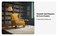 timeless design Tufted high-support wing chair Armchair High supportrest Upholstered high-support wing chair Chair Elegant outline Lounge Seating Thickly Padded for Adults, Homeowners, Readers, Living Room, Balcony, Bedroom, studying corner