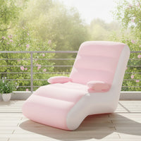 Portable Inflatable Lounge Chair Ergonomic Flocked Inflatable Sofa Foldable Air Lounger for Adults, Camping