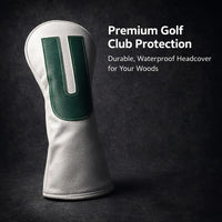 Golf Club Head Covers Set, PU Material, Interchangeable Number Tags, Golf Wood Covers for Driver Hybrid, Gift for Golfers