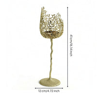 Candle Holder with Coral Cup Sleek Candlestick Modern for Tabletop