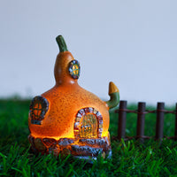 Rural Resin Craft Succulent Planter with Thatched Cottage and Light