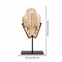 Resin Ornament with Metal Stand Gallery-Evocative Plaque with Stand Weathered Reproduction for Entryway Table
