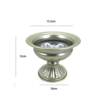 Gold Pedestal Vase Decorative Metal Flower Pot Wide Opening for Wedding, Hotel