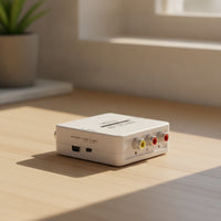 Plug-and-Play Audio-Video to RF Converter Compatible Audio-Video to RF Modulator Simple Setup Converter Box Stable for TV Hookup