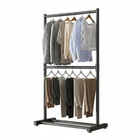 Freestanding Garment Rail Foldable Open Wardrobe System Portable Minimalist Design for Apartment Dwellers, Renters, Laundry Room