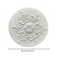 Ornate Floral Ceiling Medallion White PU Ceiling Medallion Circular