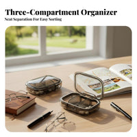 4-Compartment Case Portable 4-Compartment Round Pillbox Food-Grade