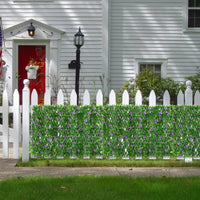Fake flower Fence Outdoor Decoration Faux Hedge Wall Panel Realistic Look Leaf Privacy Screen for Courtyard, Balcony