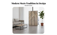 Modern Minimalist Multi-Panel Landscape Screen Folding Design Freestanding Panel partitionr Light Luxury design aesthetic Separator Mobile & Portable for Business Owners, Interior Designers, Living Room, Entryway, Hotel Lobby, Studio Apartment