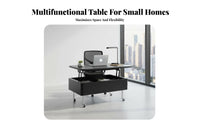 Space Saving Lift Top Coffee Table Sturdy & Long-Lasting Small Apartment Coffee Table Solid Wood Construction Easy Assembly for Families, Homeowners, Telecommute Workers