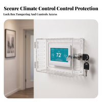 Tamper-Resistant Thermostat Lock Box with Key Sturdy Wall-Mounted Thermostat Cover Universal Ventilated for Landlords, Offices, Schools, Home