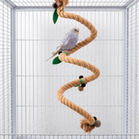 Rope Parrot Climbing Rope Perch, Bendable Rope Toy for Bird Enrichment, Secure Screw Fastener for Parakeet Cockatiel Medium Size Indoor