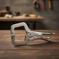 Secure Hold C-Clamp Locking Pliers Heavy Duty Adjustable Vise Grip Pliers Quick-Release Locking C-Clamp Forged Steel for Welders, Woodworkers, Metal Joining, Woodworking, Workshop