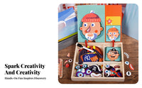 Children's Mind Game Board, 3D Facial Features, Educational Wooden Toy, Early Learning, Cartoon