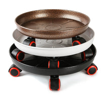 Thickened Metal Mobile Flower Pot Tray with Universal Wheels Round Base