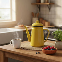 Enamel Coffee Pot Thickened Kitchenware Lid for Home
