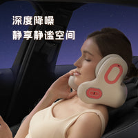 跨境睡眠降噪ANC颈部按摩加热敷便携式U型颈枕便携式手机蓝牙音乐