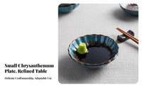 Flower-Shaped Ceramic Plate, Wasabi Dish, Minimalist Japanese Tableware