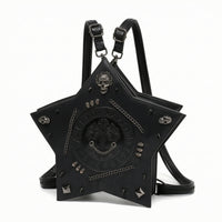 Star-Shaped Bag Structured Celestial Handbag Embossed Backpack for Cosplayers, Night Outings