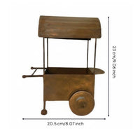 Distressed Metal Cart Planter Vintage Rustic Iron Planter Style Plant Holder