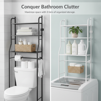 Multi-layer Bathroom Toilet Storage Rack Over-the-Toilet Shelf No-Drill Organizer for Basins and Laundry