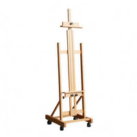 Rolling Wood Easel Foldable Rolling Easel Fits Large Canvas for Display Area