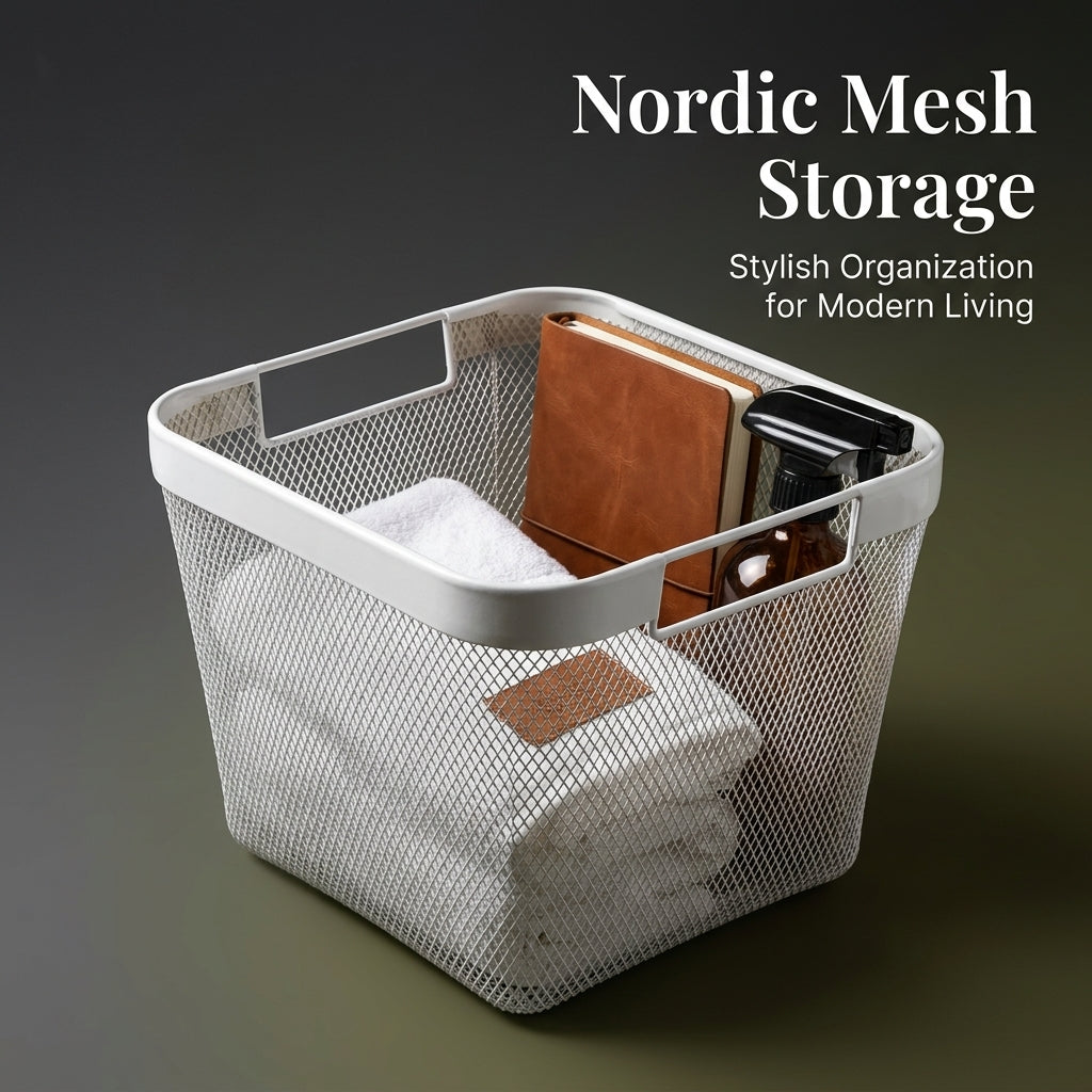 Storage Baskets with Iron Wire Construction for Fruit and Vegetable Large Portable with Handle for Families