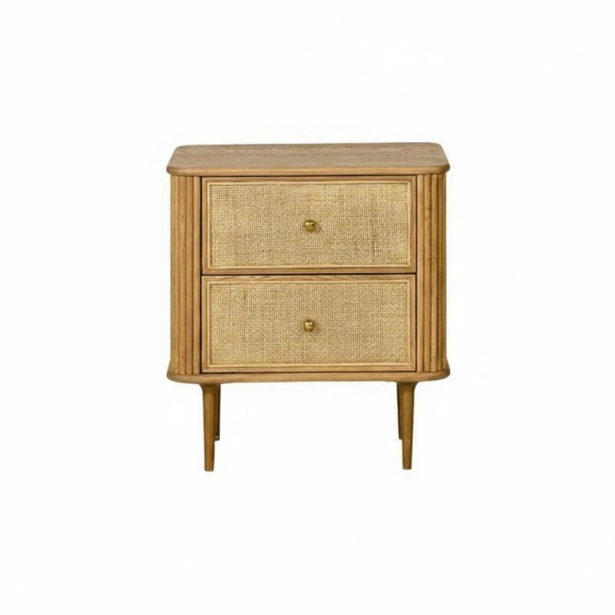 Nordic Design Woven Drawer Nightstand Rattanaesthetic Weave Bedside Table space-saving Size Bedroom Furniture Spacious surface for Apartment Dwellers, Homeowners, Renters, Living Room, Hallway, Entryway, Home Office