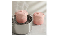Multi-Purpose Ceramic Stew Pot with Lid Double Handles Individual Soup Crock Macaron Colors Lidded Casserole Dish Gradient Color for Home Kitchen
