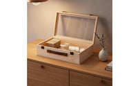 Wooden Box with Clear Lid Versatile Wood Box with Clear Lid Sleek Surface for Crafters, Home Decor