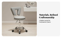 Adjustable Swivel Seat with Backrest Padded Cushion for Kitchen, Spa, Home Users