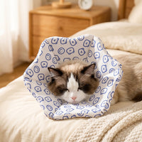 Pet Cone with Cartoon Pattern, Adjustable Drawstring Dog Cone and Cat Cone, Grooming Pet Cone to Stop Licking Fast
