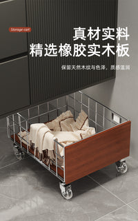 可移动带轮脏衣篮洗漱台下脏衣服收纳筐多功能脏衣篓小推车置物架 大号白色脏衣收纳筐