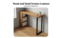 Nordic Design Solid Wood Bar Table with Storage Space Saving Counter Height Table and Stool Set Multipurpose 3 Piece Dining Set Stable Structure for Small Apartment Dwellers, Homeowners, Families, Breakfast Nook