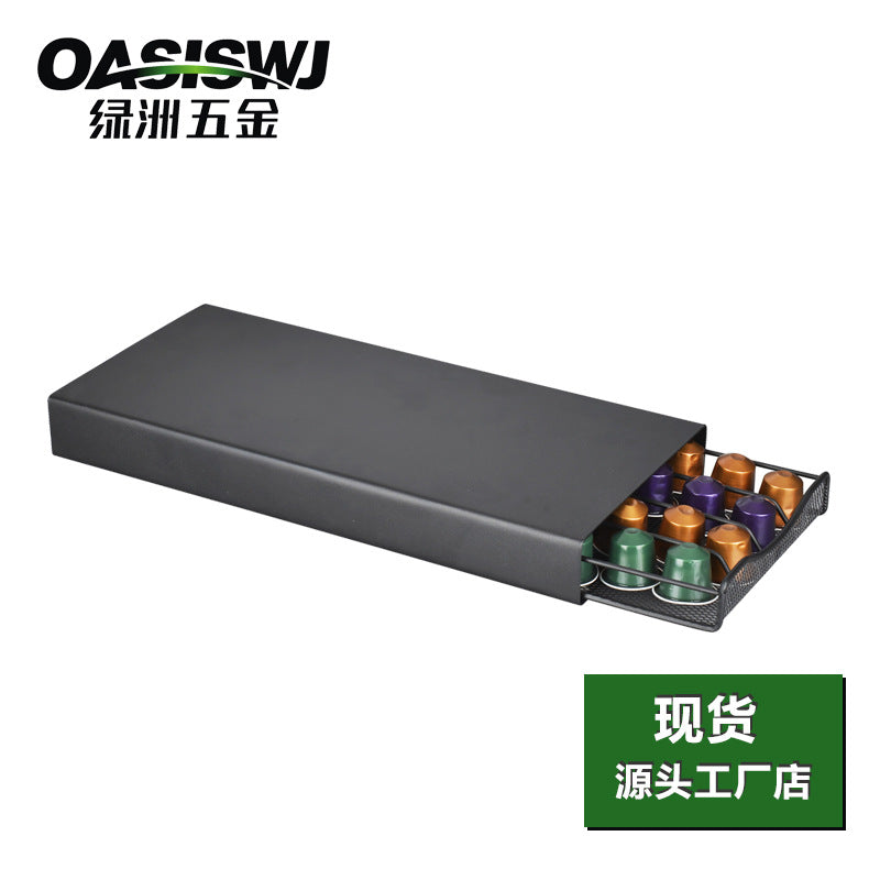 OASISWJ Export Stock Coffee Capsule Holder Drawer Type Small for Nespresso 40 Capsules Color Box