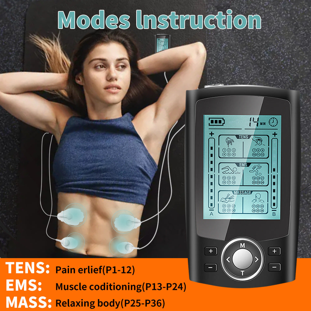 MHD TENS/EMS Digital Meridian Massager, 36 Modes, 3-in-1, Portable, USB Charging, US Plug