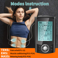 MHD TENS/EMS Digital Meridian Massager, 36 Modes, 3-in-1, Portable, USB Charging, US Plug