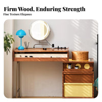 Retractable Vanity Set Space-Saving Dressing Table Multi-Functional Corner-Fit for Walk-in Closet