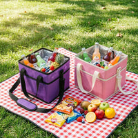 Large Capacity Four-Compartment Insulated Cooler Bag, Reusable, Portable, Shoulder Bag