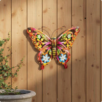 Iron Butterfly Wall Decor Raised Body 3D Butterfly Wall Decoration for Outdoor