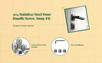 Stainless Steel Door Lock Screw, Hex Head Pointed Set Screw, Universal Hardware Accessory for Handle Repair, Easy Installation