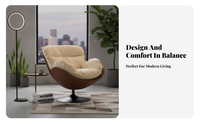 Modern oval kids swivel recliner chair for living room