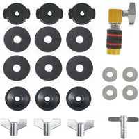 Noise Reduction Cymbal Replacement Parts Set Metal Washers Cymbal Hardware Kit Wing Nuts Drum Accessory Kit Plastic Caps