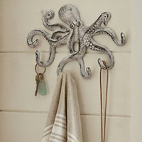 Cast Iron Sea Creature Hook Distressed Finish House Decor Rustic